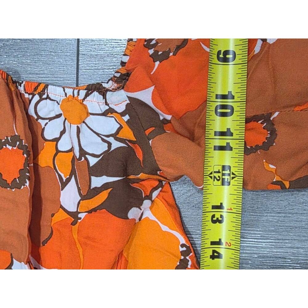 Revolve Faithfull The Brand Kiona Isola Floral Printed Dress Orange Sz 6 A004054 - Picture 10 of 13